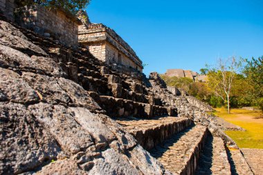 Ek Balam görkemli harabelerde. Ek Balam bir Yucatec Maya arkeolojik Temozon, Yucatan, Meksika Belediyesi içinde sitesidir.