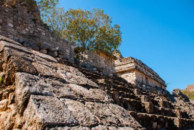 Ek Balam görkemli harabelerde. Ek Balam bir Yucatec Maya arkeolojik Temozon, Yucatan, Meksika Belediyesi içinde sitesidir.