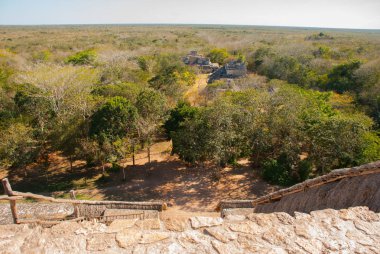 Ek Balam görkemli harabelerde. Ek Balam bir Yucatec Maya arkeolojik Temozon, Yucatan, Meksika Belediyesi içinde sitesidir.