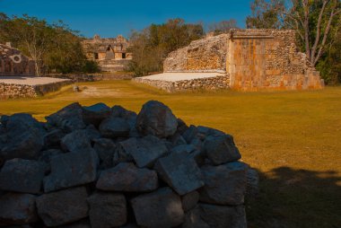 Uxmal, bir Antik Maya kalıntıları. Maya kültürünün en önemli arkeolojik sitelerinden birini. Yucatan, Meksika
