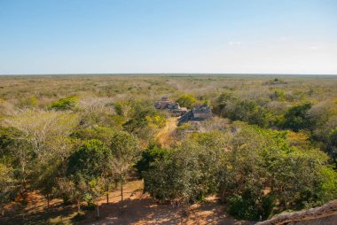 Ek Balam görkemli harabelerde. Ek Balam bir Yucatec Maya arkeolojik Temozon, Yucatan, Meksika Belediyesi içinde sitesidir.