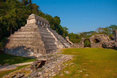 Palenque, Meksika. Antik Maya piramitleri. Palenque Unesco tarafından dünya mirası ilan edildi