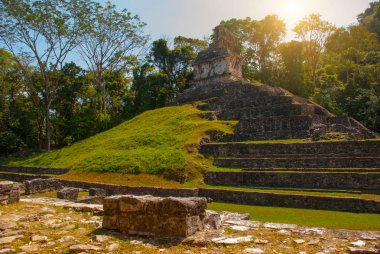 Chiapas, Meksika. Palenque Chiapas ve Meksika Devlet kuzeydoğusunda bir büyük Maya şehir kalıntıları kod adı.