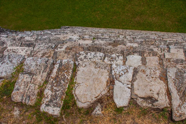 Tekstura kamień planu. Palenque, Chiapas, Meksyk. — Zdjęcie stockowe