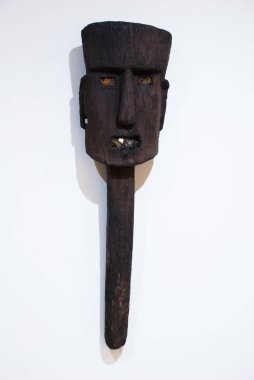 Ahşap Antik Maya maskeler. Palenque. Chiapas, Meksika. Fuar Arkeoloji Müzesi