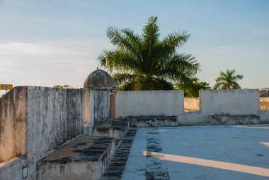 San Francisco de Campeche, Mexico. Eski Kalesi kale duvarlarından Üstten Görünüm