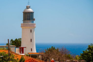 Lighthouse near the Castle San Pedro de la Roca del Morro, Santiago de Cuba, Cuba clipart