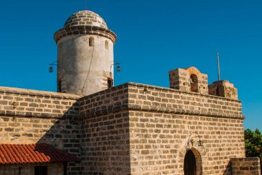 Castillo de Jagua Kalesi sur. Eski Kalesi Küba'da. Cienfuegos.