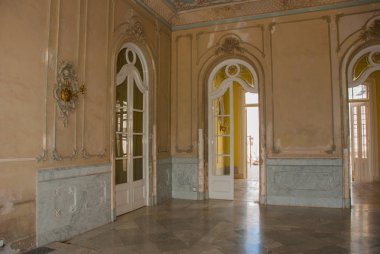 Sarayın iç. Cienfuegos, Cuba. Palacio Ferrer Jose Marti Park, kültür Benjamin Duarte evi