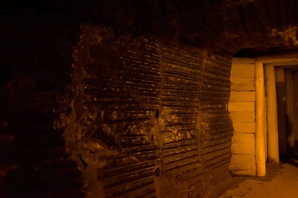 Wieliczka, Poland: Underground corridor in the Wieliczka Salt Mine, Unesco World Heritage Site in the city of Wieliczka — стокове фото