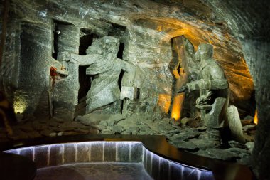 Wieliczka, Polonya: Polonya 'nın güneyindeki Wieliczka kasabasındaki Wieliczka Tuz Madenindeki Tuz Heykelleri, Unesco Dünya Mirası