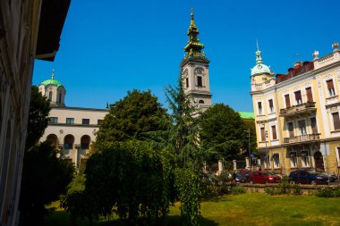 BEOGRAD, SERBIA: Beautiful street with the Church of the old town.