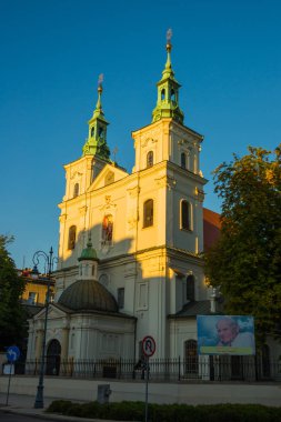 KRAKOW, POLAND: Bazylika Floriana Krakowie, a catholic church constructed in the Baroque style and parish of Pope John Paul II located in city of Krakow, Poland