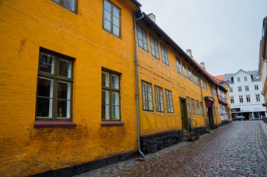 Odense, Danimarka: Odense 'deki kaldırımlı sokaklardaki eski evler, Hans Christian Andersen şehri