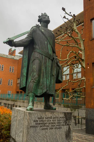Odense, Danmark: Vackert monument i stadens centrum. — Stockfoto