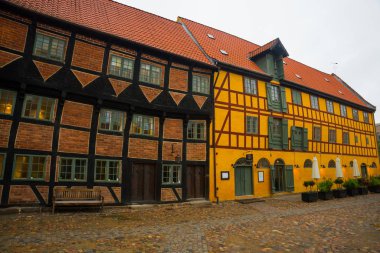 Odense, Danimarka: Odense 'deki kaldırımlı sokaklardaki eski evler, Hans Christian Andersen şehri