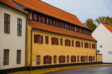 Odense, Danimarka: Odense 'deki güzel geleneksel evler Hans Christian Andersen' in doğduğu şehirdir..
