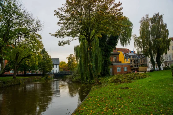 Odense, Dinamarca: Paisaje con hermoso estanque en el Parque . —  Fotos de Stock