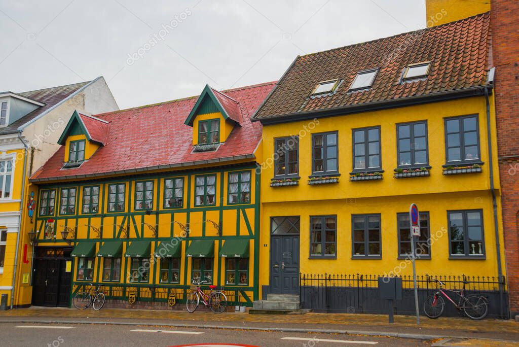 Odense Denmark Traditional Historic House In Odense Denmark Hc Andersen S Hometown Facade On A House In Odense Denmark Europe Larastock