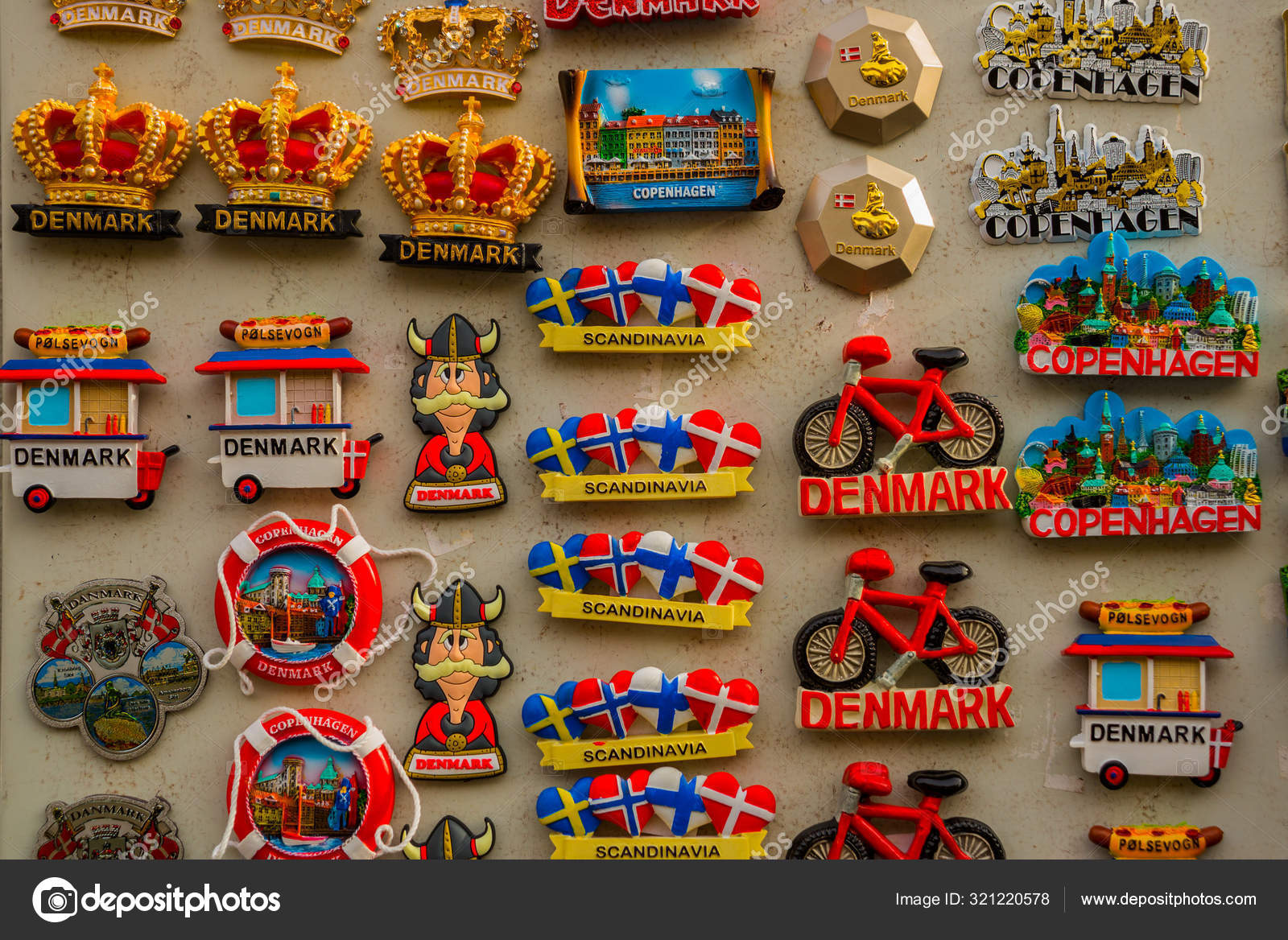 Copenhagen Denmark Souvenir Shop Board With Magnets Stock Editorial Photo C A1804