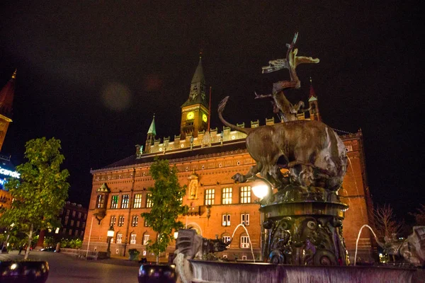 КОПЕНГАГЕН, ДАНИЯ: Ратушная площадь - это общественная площадь в центре датского города Коппель. . — стоковое фото