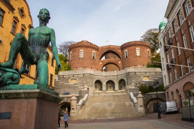 Helsingborg, İsveç: Helsingborg 'da bir gözetleme kulesine giden ortaçağ kapısı