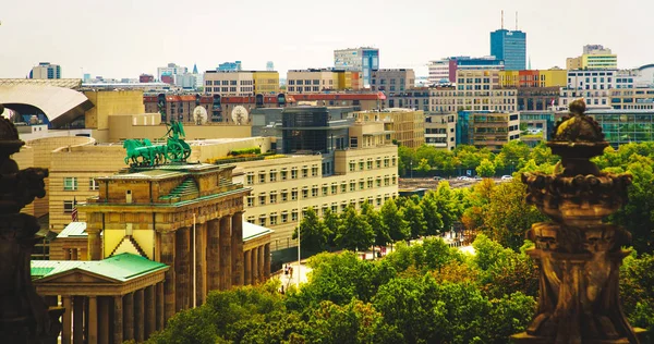 Brandenburg gate in Berlin, Germany or Federal Republic of Germany. Architectural monument in historic center of Berlin.