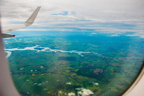 Manaus, Amazonas, Brasile: Vista dall'alto del fiume. Belle terre — Foto Stock