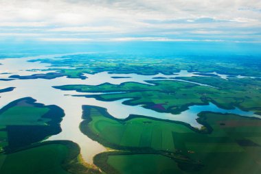 Manaus, Amazonas, Brezilya: nehrin üst görünümü. Güzel topraklar