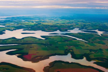 Manaus, Amazonas, Brezilya: nehrin üst görünümü. Güzel topraklar
