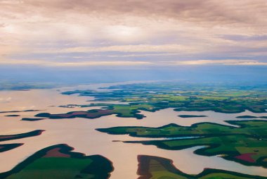 Manaus, Amazonas, Brezilya: nehrin üst görünümü. Güzel topraklar