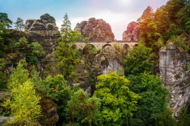 Bastei, Almanya: Elbe Sandstone Mountai 'deki Bastei Köprüsü