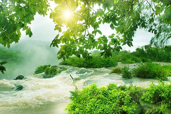 ARGENTINA, IGUAZU: Beatiful view point of Iguazu falls, Peurto Iguazu Argentina. UNESCO World Heritage site. — Stock Photo, Image