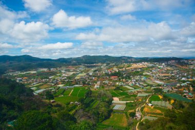 Dalat, Vietnam-Aralık 2014: yukarıdan manzaranın güzel panoramik manzarası