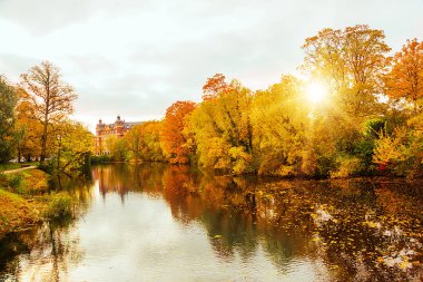 Kopenhag, Danimarka - Ekim 2019: Güzel sonbahar manzarası