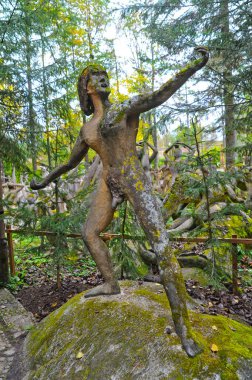PARIKKALA, FINLAND - SEPTEMBER 29, 2013: Sculptures by ITE-artist Veijo Ronkkonen in his sculpture park. Parikkalan patsaspuisto.