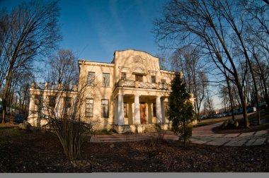 RUSSIA, SAINT PETERSBURG - FEBRUARY 26, 2014: landscape beautiful view of the old classic mansion in Krestovsky island