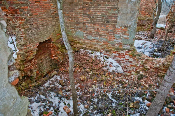 Leningrad Region Russia March 2014 View Destroyed Old Buildings Territory — Stockfoto