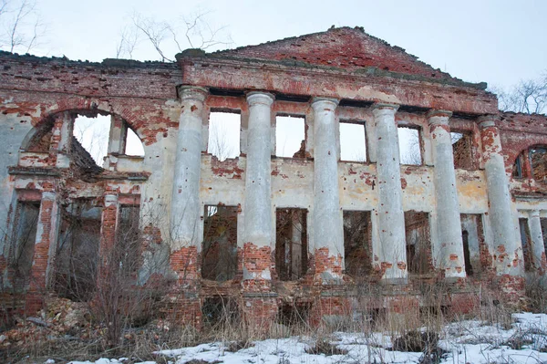 Leningrad Region Russia March 2014 View Destroyed Old Buildings Territory — Stock Photo, Image