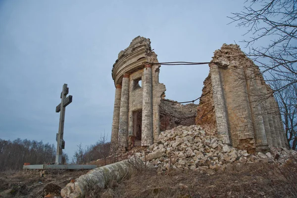 Leningrad Region Russia March 2014 View Ruined Ruins Old Manor — стокове фото