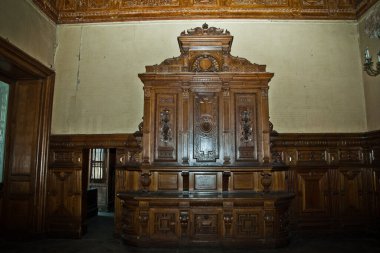 St. Petersburg, Rusya - Nisan 2014: St. Petersburg 'daki Vasilievsky adasının deri hattında terk edilmiş güzel bir iç mekan