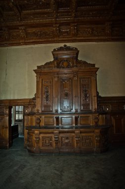 St. Petersburg, Rusya - Nisan 2014: St. Petersburg 'daki Vasilievsky adasının deri hattında terk edilmiş güzel bir iç mekan