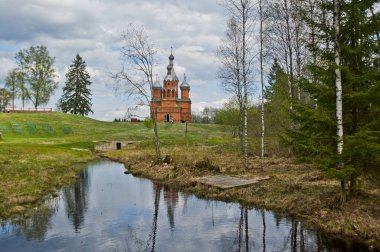 TVER REGION, VOLGA, RUSSIA - MAY 9, 2014: Volgoverkhovye Olginsky convent Church Transfiguration in Russia Tver Region source Volga
