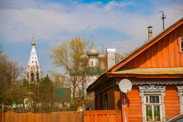 Kostroma Russia 2015 Beautiful Vintage Orthodox Religious Structures Background Blue — стокове фото