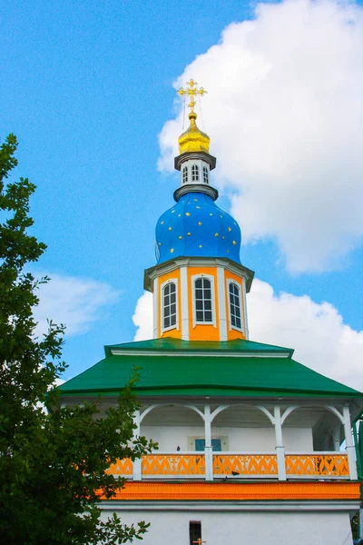 Pechory Pskov Oblast Russia August 2009 View Beautiful Buildings Orthodox — Zdjęcie stockowe