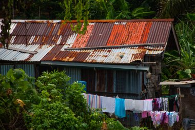 Fakir evleri. Sandakan şehri, Borneo Sabah Malezya