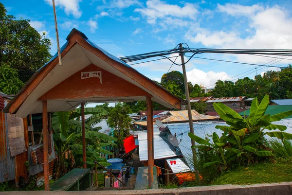 Chudinský Domy Sandakan City Borneo Sabah Malajsie — Stock fotografie