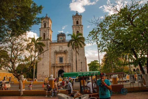 Valladolid Mexico Yucatan Március 2018 Székesegyház San Servasio Nap Folyamán — Stock Fotó