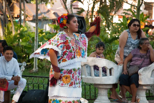 Valladolid Mexique Yucatan Mars 2018 Des Mayas Costumes Nationaux Dansent — Photo