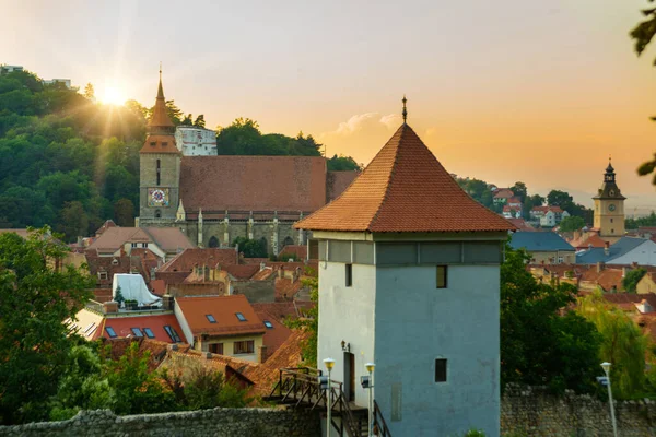 Brasov Transsylvanien Europa Vackra Rumänien Det Vackra Landskapet Staden Kvällen — Stockfoto